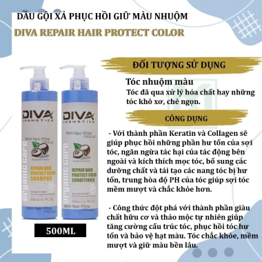 Dầu gội xả Diva Repair Color 500-750ml - Giữ màu, phục hồi tóc nhuộm, giá giảm 500k 3 Dầu gội xả Diva Repair Color 500-750ml - Giữ màu, phục hồi tóc nhuộm, giá giảm 500k 3