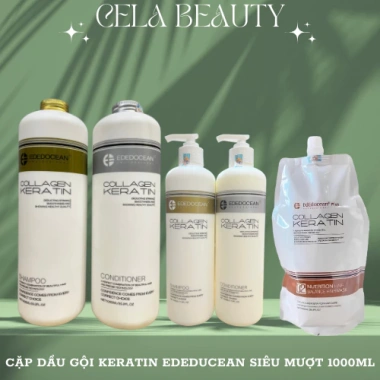 Dầu Gội Xả EDEDOCEAN Keratin 1.000ml – Kiềm Dầu, Phục Hồi, Nang Tóc Mềm Mượt