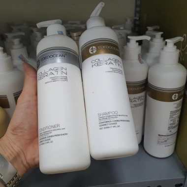Dầu Gội Xả EDEDOCEAN Keratin 1.000ml – Kiềm Dầu, Phục Hồi, Nang Tóc Mềm Mượt