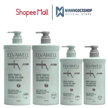 Dầu Gội Xả ELVAWELL White Truffle 500ml-1.000ml - Giảm Gàu, Ngăn Rụng, Kiểm Soát Dầu, 300k