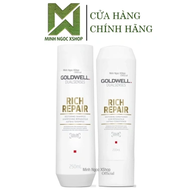 Dầu gội xả Goldwell Dualsenses Rich Repair 250ml + 200ml - Phục hồi tóc hư tổn, giá chỉ 350.000 VND