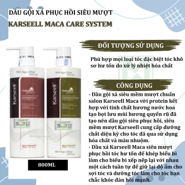 Dầu gội xả Karseell Maca Care System 800ml chính hãng - Phục hồi siêu mượt, giá 350k 2 Dầu gội xả Karseell Maca Care System 800ml chính hãng - Phục hồi siêu mượt, giá 350k 2