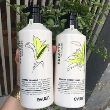 Dầu Gội Xả Keratin Evuar Haircare Italy 758ml Phục Hồi Tóc Hư Tổn Mềm Mượt Chống Rụng Hương Nước Hoa Giá 195k 10