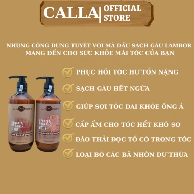 Dầu Gội Xả Keratin Lambor 1.000ml*2 - Sạch Gàu, Chống Gãy Rụng, Phục Hồi Nang Tóc 3 Dầu Gội Xả Keratin Lambor 1.000ml*2 - Sạch Gàu, Chống Gãy Rụng, Phục Hồi Nang Tóc 3