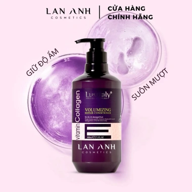 Dầu gội & xả Lusstaly Collagen Vitamin E 800ml - Hấp, tóc hư tổn, giảm gãy rụng, 20.000