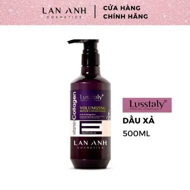 Dầu gội & xả Lusstaly Collagen Vitamin E 800ml - Hấp, tóc hư tổn, giảm gãy rụng, 20.000