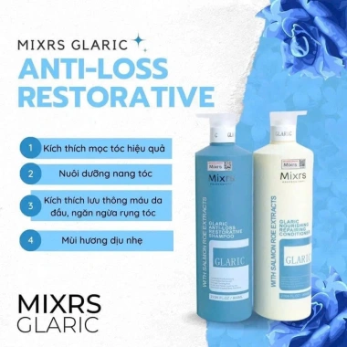Dầu Gội Xả Mixrs Glaric 800ml Tóc Suôn Mượt Giảm Gàu Ngăn Gãy Rụng Phục Hồi Hư Tổn Chính Hãng Giá Ưu Đãi