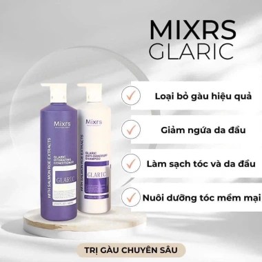 Dầu Gội Xả Mixrs Glaric 800ml Tóc Suôn Mượt Giảm Gàu Ngăn Gãy Rụng Phục Hồi Hư Tổn Chính Hãng Giá Ưu Đãi