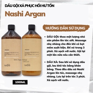 Dầu gội xả Nashi Argan 1.000ml Phục hồi mọi loại tóc, chính hãng, giảm giá 1.42tr