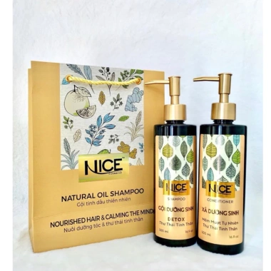 Dầu gội xả Nice Detox 500ml - Dưỡng sinh, mềm mượt, giảm gàu, ngứa, nấm da đầu