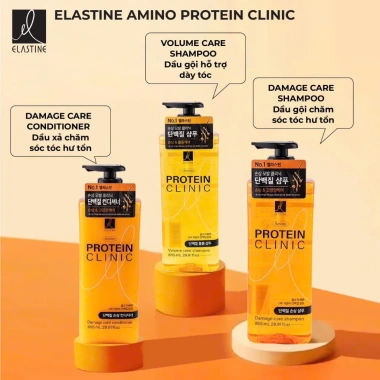 Dầu gội xả Protein Hàn Quốc Clinic 855ml - Mọc tóc dày tóc Elastine Amino, giảm giá chỉ 234.000₫ 7 Dầu gội xả Protein Hàn Quốc Clinic 855ml - Mọc tóc dày tóc Elastine Amino, giảm giá chỉ 234.000₫ 7
