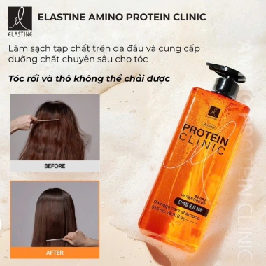 Dầu gội xả Protein Hàn Quốc Clinic 855ml - Mọc tóc dày tóc Elastine Amino, giảm giá chỉ 234.000₫