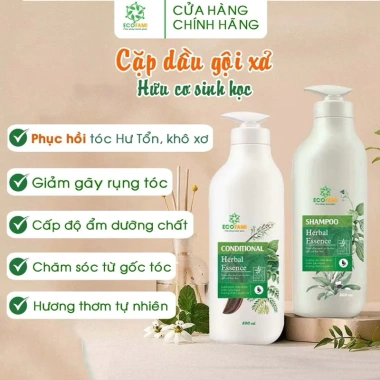 Dầu gội xả sinh học ECOFAMI 800ml phục hồi tóc khô xơ, giảm rụng, kích thích mọc tóc