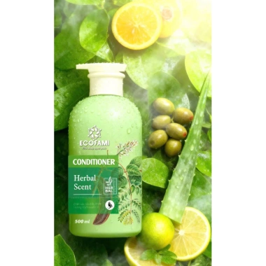 Dầu gội xả sinh học ECOFAMI 800ml phục hồi tóc khô xơ, giảm rụng, kích thích mọc tóc