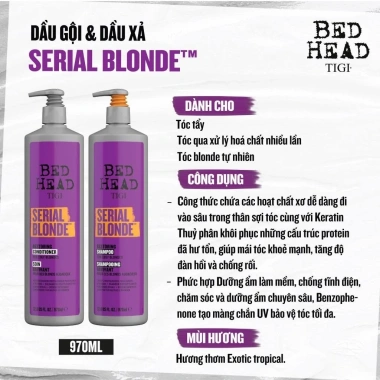 Dầu gội xả TIGI BED HEAD Xanh Đỏ Tím Cam 400‑970ml – Dưỡng ẩm, phục hồi tóc hư tổn khô sơ, cao cấp, giảm giá 520k 5