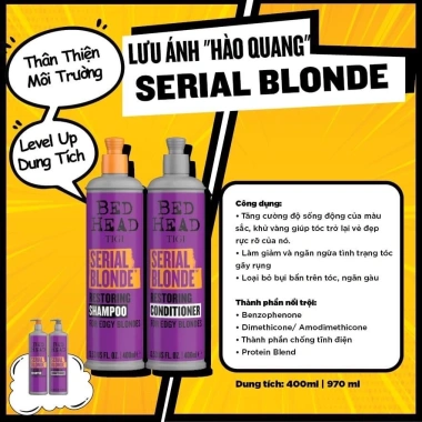 Dầu gội xả TIGI BED HEAD Xanh Đỏ Tím Cam 400‑970ml – Dưỡng ẩm, phục hồi tóc hư tổn khô sơ, cao cấp, giảm giá 520k 7