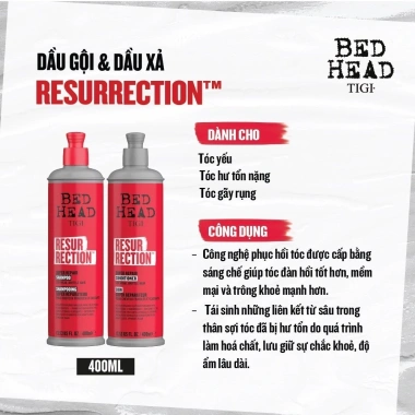 Dầu gội xả TIGI BED HEAD Xanh Đỏ Tím Cam 400‑970ml – Dưỡng ẩm, phục hồi tóc hư tổn khô sơ, cao cấp, giảm giá 520k 8