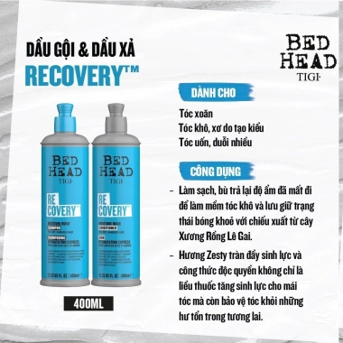 Dầu gội xả TIGI BED HEAD Xanh Đỏ Tím Cam 400‑970ml – Dưỡng ẩm, phục hồi tóc hư tổn khô sơ, cao cấp, giảm giá 520k 9