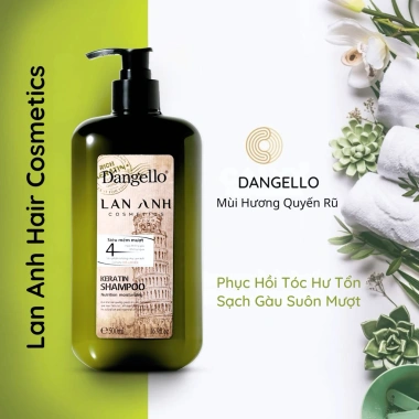 Dầu gội, xả, tinh dầu, dầu hấp Dangello Keratin 60/800ml - Phục hồi tóc hư tổn, giảm gãy rụng, 20k 2