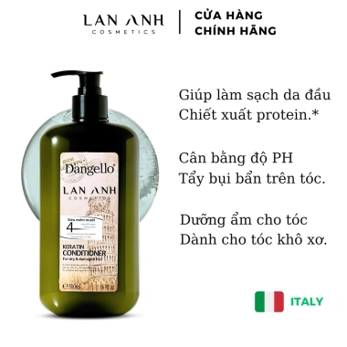 Dầu gội, xả, tinh dầu, dầu hấp Dangello Keratin 60/800ml - Phục hồi tóc hư tổn, giảm gãy rụng, 20k 3