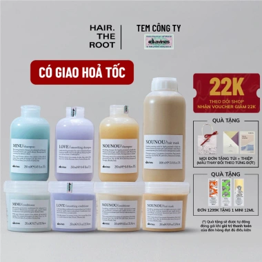 Dầu Gội Xả và Ủ Tóc Davines Nounou Minu Love Smoothing - Phục Hồi Tóc Hư Tổn, Tẩy Nhuộm, Giá 380.000