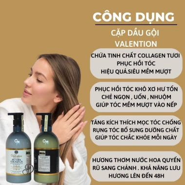 Dầu Gội Xả VALENTION Collagen 800ml*2 - Siêu Mượt Chống Rụng Ngứa Gàu - 550.000₫ 2