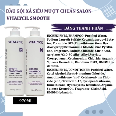 Dầu gội xả Vitalycil Smooth 970ml - Siêu mượt chuẩn salon, giảm giá 400k 2