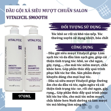 Dầu gội xả Vitalycil Smooth 970ml - Siêu mượt chuẩn salon, giảm giá 400k 4