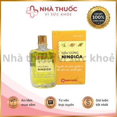 Dầu Gừng Nam Dược 20ml làm ấm, phòng cảm lạnh, giảm đau xương khớp, nhức đầu, phòng say xe, giảm giá 22% chỉ 82.000₫