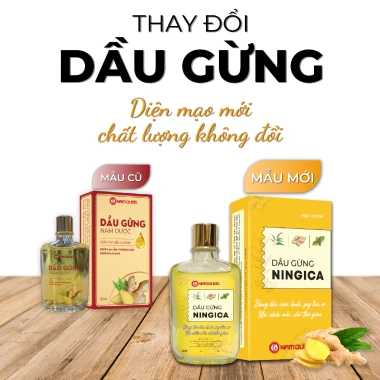 Dầu gừng Nam Dược Ningica 99k - Giảm đau bụng, làm ấm, cảm lạnh, nghẹt mũi, muỗi đốt