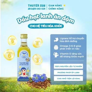 Dầu hạt lanh nguyên chất Thuyền Xưa 65ml - Dầu ăn dặm bé, hỗ trợ tiêu hoá, 85.000₫ 2
