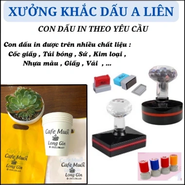 Dấu in cốc nhựa, cốc giấy, in logo tùy chỉnh - Giảm giá 160k (giá gốc 203,200) - In túi nilong, bìa carton, bao bì