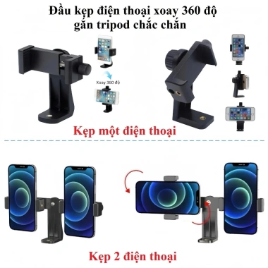 Đầu kẹp điện thoại 360 gắn tripod chắc chắn Citycase - Giá 25.500đ