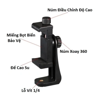 Đầu kẹp điện thoại 360 gắn tripod chắc chắn Citycase - Giá 25.500đ
