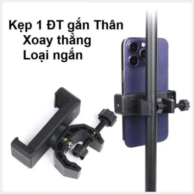 Đầu Kẹp Điện Thoại Le Gân Gây Sefie Cây Tripod Chân Quay Livestream Chụp Ảnh 15k