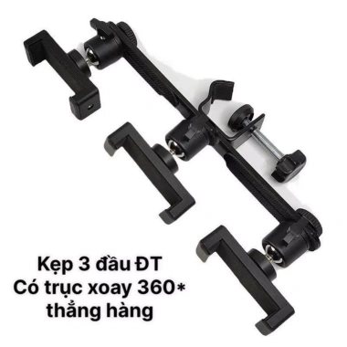 Đầu Kẹp Điện Thoại Le Gân Gây Sefie Cây Tripod Chân Quay Livestream Chụp Ảnh 15k