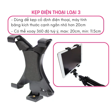 Đầu kẹp điện thoại xoay 360 độ kết nối Tripod livestream, gậy tự sướng 15.000đ