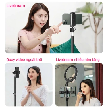 Đầu kẹp điện thoại xoay 360 độ kết nối Tripod livestream, gậy tự sướng 15.000đ