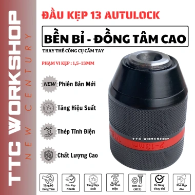 Đầu kẹp mũi khoan autolock 13mm - Kim loại + Nhựa ABS bền, giá chỉ 54.000₫