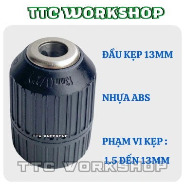 Đầu kẹp mũi khoan autolock 13mm - Kim loại + Nhựa ABS bền, giá chỉ 54.000₫