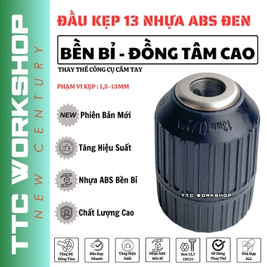 Đầu kẹp mũi khoan autolock 13mm nhựa ABS bền bỉ - Phù hợp máy khoan pin, giá chỉ 54.000đ