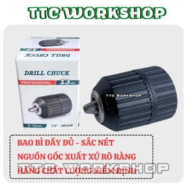 Đầu kẹp mũi khoan autolock 13mm nhựa ABS bền bỉ - Phù hợp máy khoan pin, giá chỉ 54.000đ