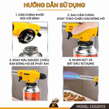 Đầu Khò Gas Mini Cao Cấp Cầm Tay COROLLA Tự Động Đánh Lửa 1.300°C CK20.113