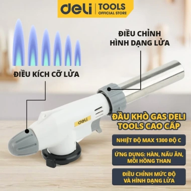 Đầu Khò Gas Mini Deli Tools Cao Cấp – Điều Chỉnh Nhiệt Độ & Tia Lửa, Chỉ 59.000 VND