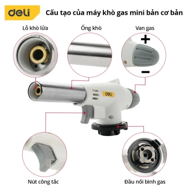 Đầu Khò Gas Mini Deli Tools Cao Cấp – Điều Chỉnh Nhiệt Độ & Tia Lửa, Chỉ 59.000 VND 9