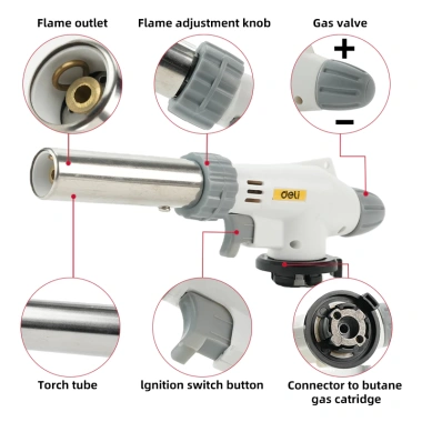 Đầu Khó Gas Mini Deli Tools - Điều Chỉnh Nhiệt Độ & Tia Lửa, Giá 49.000₫ 2