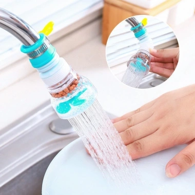 Đầu lọc nước tại vòi chống bắn, xoay 360°, lọc trực tiếp, kéo dài, giá 12.986₫