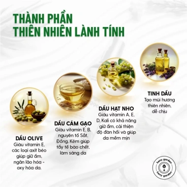 Dầu Massage Body Hương Hoa Lài HENY GARDEN Dưỡng Da Hạt Nho Olive Cám Gạo 189k 5