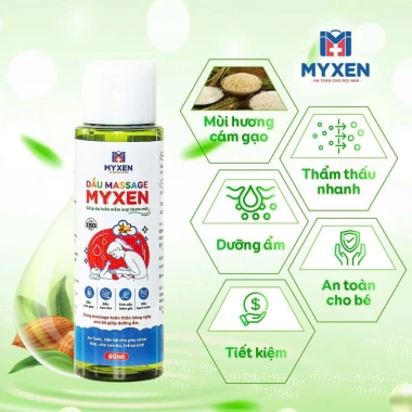Dầu mát xa Myxen cho bé 60ml - Dưỡng ẩm tự nhiên, thẩm thấu nhanh, không bết dính - 75.000 5