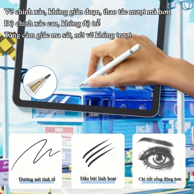 Đầu ngòi bút thay thế Apple Pencil Pro, Pencil 1 & 2 – Chống trượt, giảm ồn, không trầy màn hình – 66.800₫ 6